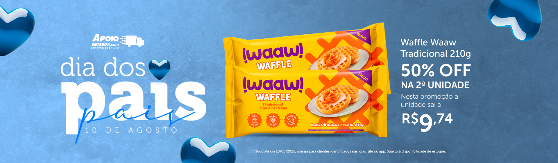 Waffle Waaw Tradicional 210g até 10/07